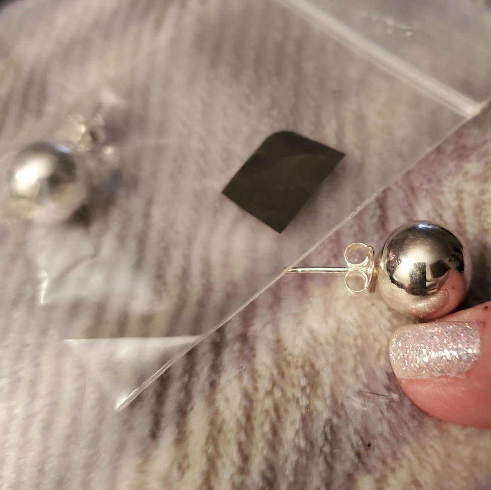 Silver stud earrings